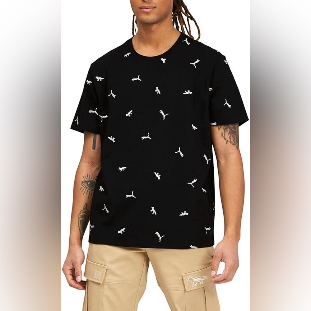 Maison Kitsune x puma black and white tshirt